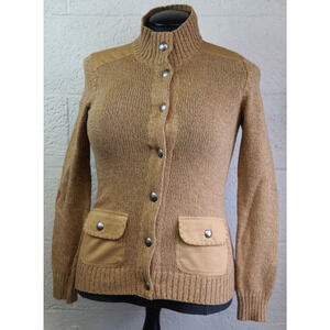 Ralph Lauren Jeans Co. Tan Southwestern Button Front Cardigan sz m sweater pocke